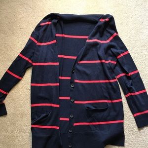 Navy strip cardigan
